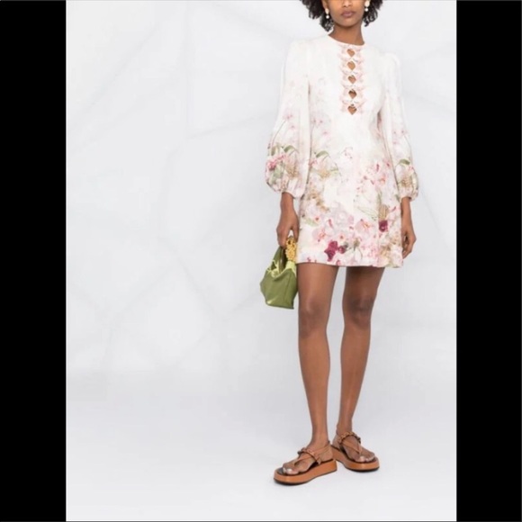 Zimmermann Dancer Hummingbird Mini Dress- Alabaster Garden Floral - Picture 7 of 16